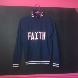Jacket with “Faith” Graphic Lettering